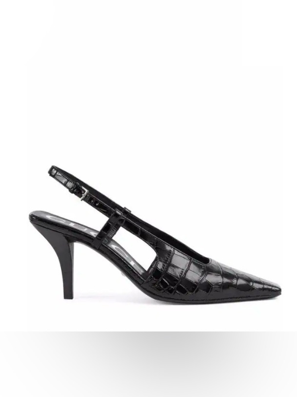GUCCI Crocodile Embossed Slingback Pumps